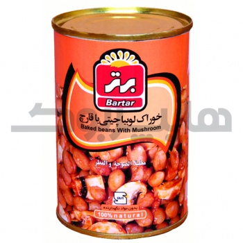 کنسرو خوراک لوبیا چیتی با قارچ برتر