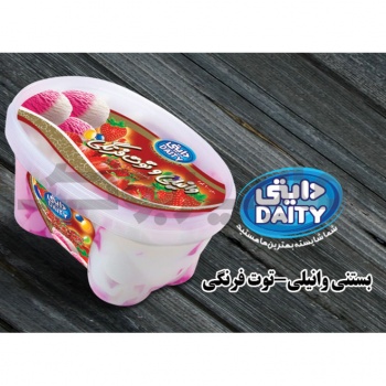 بستنی وانیلی-توت فرنگی 600 گرمی دایتی