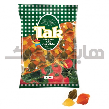 ماکارونی  شلز باطعم سبزیجات 500 گرمی تک ماکارون